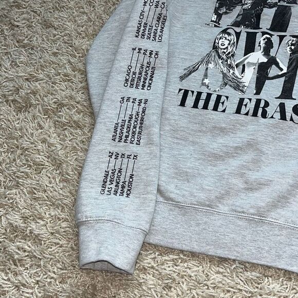 Taylor Swift Sweatshirt Official The Eras Tour Crewneck Heather Grey 2023 Size X - Picture 4 of 11